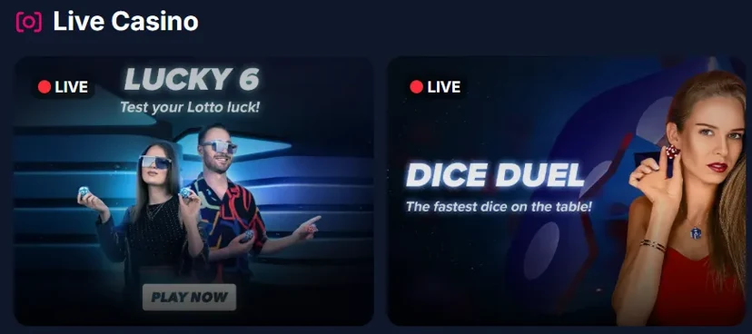 Lukkly canlı casino: Lucky 6 ve Dice Duel