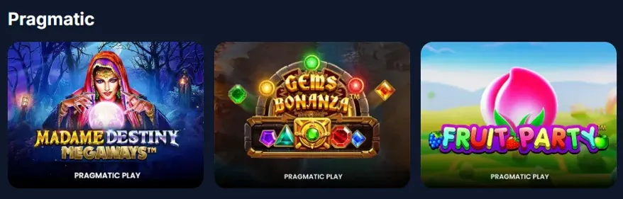 Lukkly'de Pragmatic Play slotları: Madame Destiny Megaways, Gems Bonanza ve Fruit Party